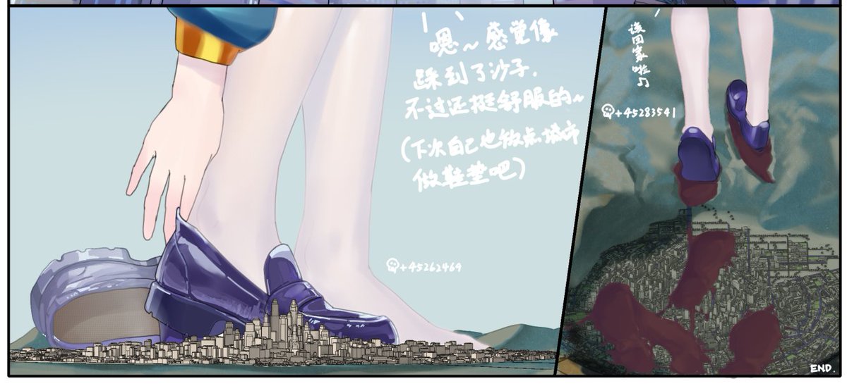 少女在找自己丢在附近的鞋子

来自<a href="/NyanodaX41508/">Nyanoda_X</a>的巨大娘踩踩约稿~
#giantess #巨大娘 #vore #sizetwtter