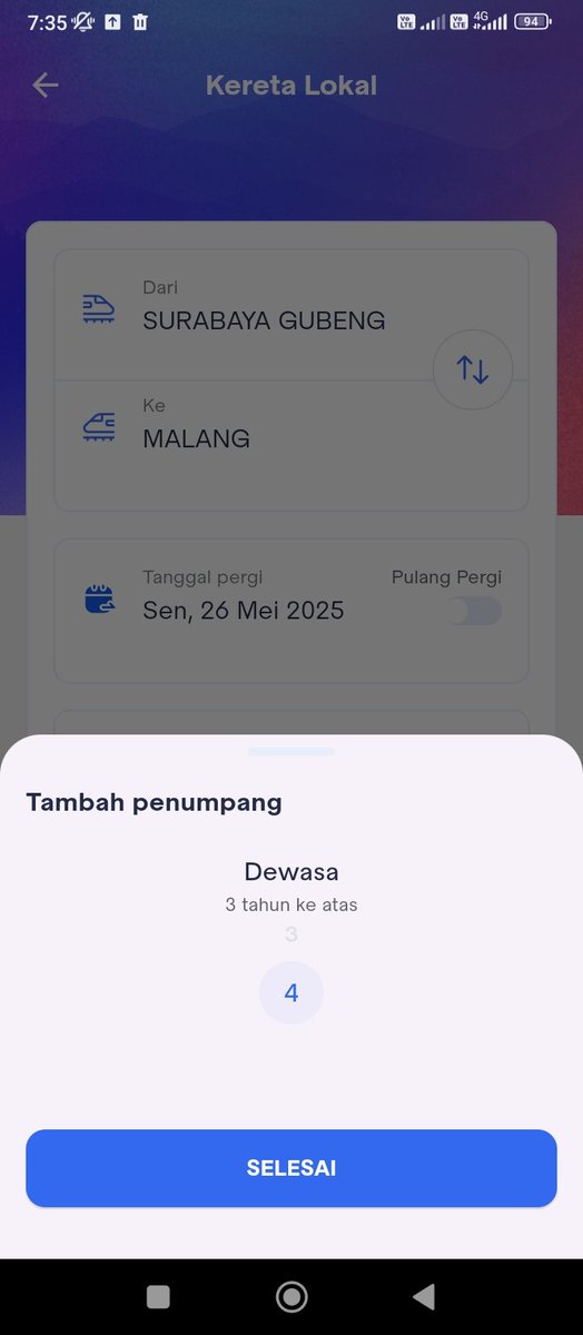 ArSyifaDe's tweet photo. Serius min @KAI121 

Tiket lokalan dibatasi 4 orang per transaksi? Bikin susah kalau bawa keluarga besar dong https://t.co/OJa5C4bz5T