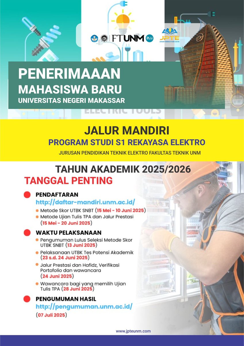 JPTEUNM's tweet photo. Daftar Sekarang!

Kunjungi https://t.co/BKxg8Gs570 untuk mendaftar. Info lebih lanjut? Cek https://t.co/YMonv2O7FH atau DM kami. https://t.co/XpXP4iNQzb