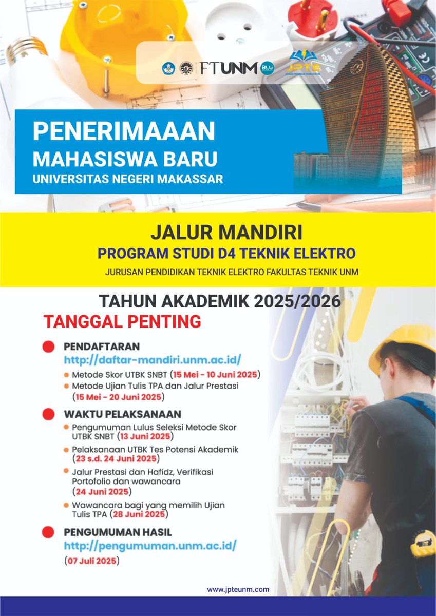 JPTEUNM's tweet photo. Daftar Sekarang!

Kunjungi https://t.co/BKxg8Gs570 untuk mendaftar. Info lebih lanjut? Cek https://t.co/YMonv2O7FH atau DM kami. https://t.co/XpXP4iNQzb