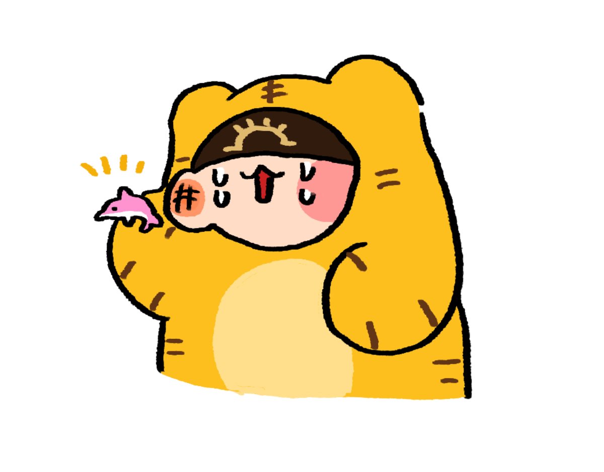 治療後にイルカの消しゴムを貰ったトラちゃん