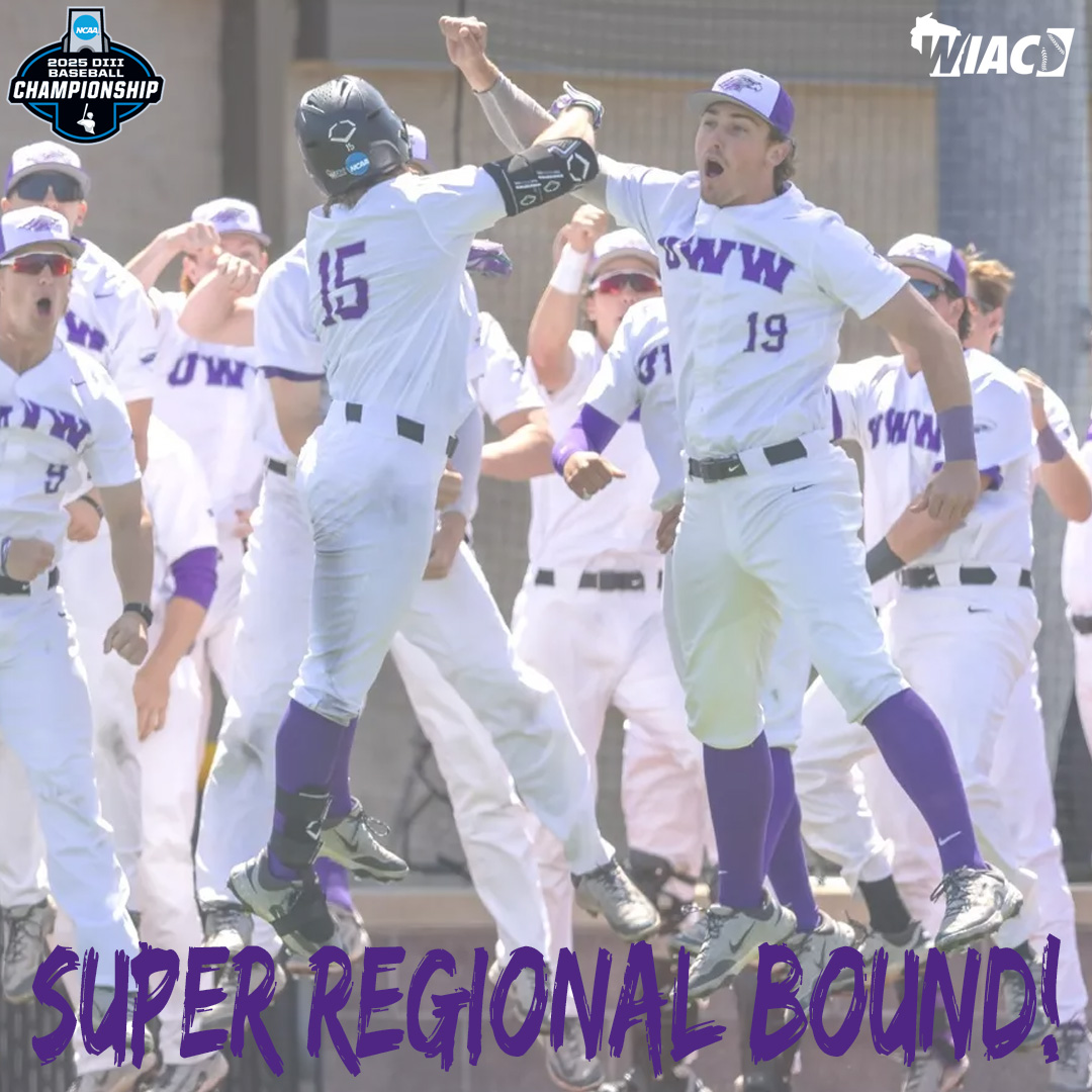 WIAC (@wiacsports) on Twitter photo #WIACBASE | For the fourth consecutive season, the WIAC will have a pair of teams in the Super Regionals of the NCAA Division III Baseball Championship after <a href="/UWOshkoshTitans/">UW-Oshkosh Athletics</a> and <a href="/UWWAthletics/">Warhawk Athletics</a> won regionals on May 18!
#excellenceinaction
#d3baseball #WIACBASE | For the fourth consecutive season, the WIAC will have a pair of teams in the Super Regionals of the NCAA Division III Baseball Championship after <a href="/UWOshkoshTitans/">UW-Oshkosh Athletics</a> and <a href="/UWWAthletics/">Warhawk Athletics</a> won regionals on May 18!
#excellenceinaction
#d3baseball