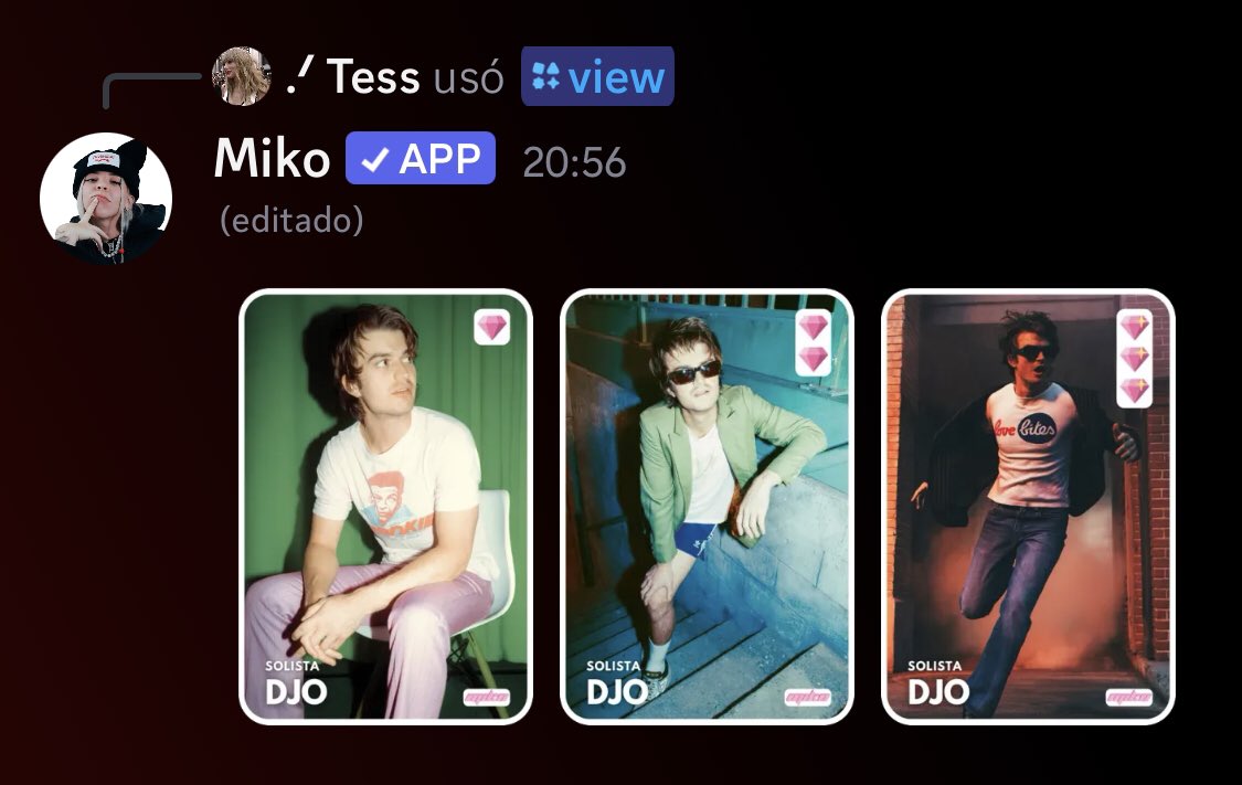 brlybrthng_'s tweet photo. prob nobody cares but, i got all djo in a discord card bot!! 🎉 https://t.co/wVvOPrylFc