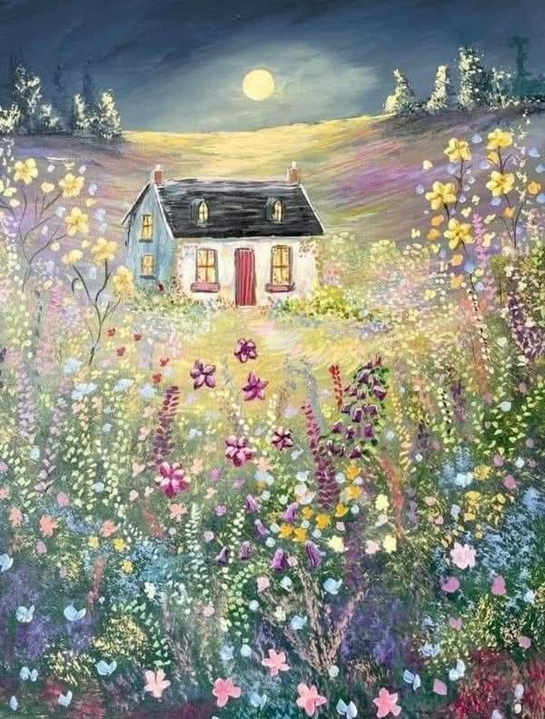 Good night, dear Kindred Spirits and Magical Dreamers. Tonight I will leave you with "Full flower moon" by Gilian Rule