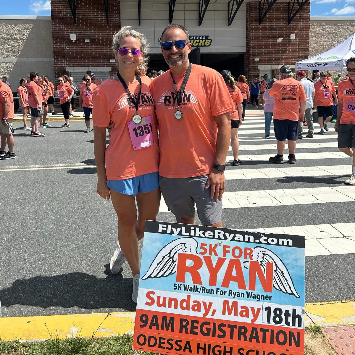 Had a blast today at the Ryan Wagner 5k! I set a new PR time of 28:24 and finished 1st in my age group. My wife finished 3rd in hers!  💪🏼 #proudhubby #5k #flylikeryan