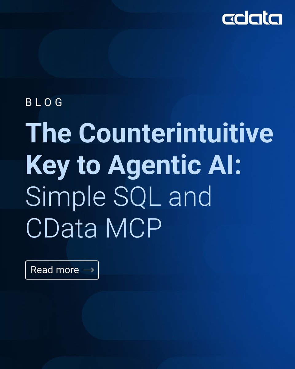 cdatasoftware's tweet photo. When #AI can speak the universal language of data, it transforms from a chatty assistant into a powerful agent that gets things DONE https://t.co/DIdpOoWL2v Time for AI that walks the walk—securely accessing your systems and making real business impact. #mcp #cdata #cdatasoftware https://t.co/JXwHIHng9C