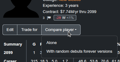 Version 2025.05.18.1263: in leagues using "Random debuts forever", player profile pages now contain a quick link to compare all versions of a player