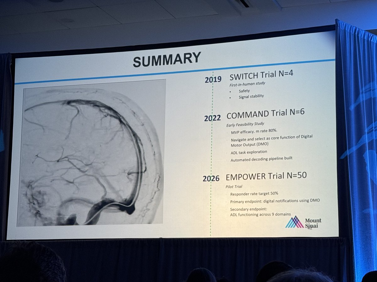 Mona Asghari Ahmadabad, M.D. (@monaasghari1) on Twitter photo Fascinating ASNR 2025 talk by Dr. <a href="/MajidiShahram/">Shahram Majidi, MD</a> on the Stentrode device and the COMMAND trial — pushing the boundaries of neurointervention to restore function in patients with paralysis. Incredible to see brain-computer interface in action! #ASNR25 #NeuroInnovation #BCI Fascinating ASNR 2025 talk by Dr. <a href="/MajidiShahram/">Shahram Majidi, MD</a> on the Stentrode device and the COMMAND trial — pushing the boundaries of neurointervention to restore function in patients with paralysis. Incredible to see brain-computer interface in action! #ASNR25 #NeuroInnovation #BCI
