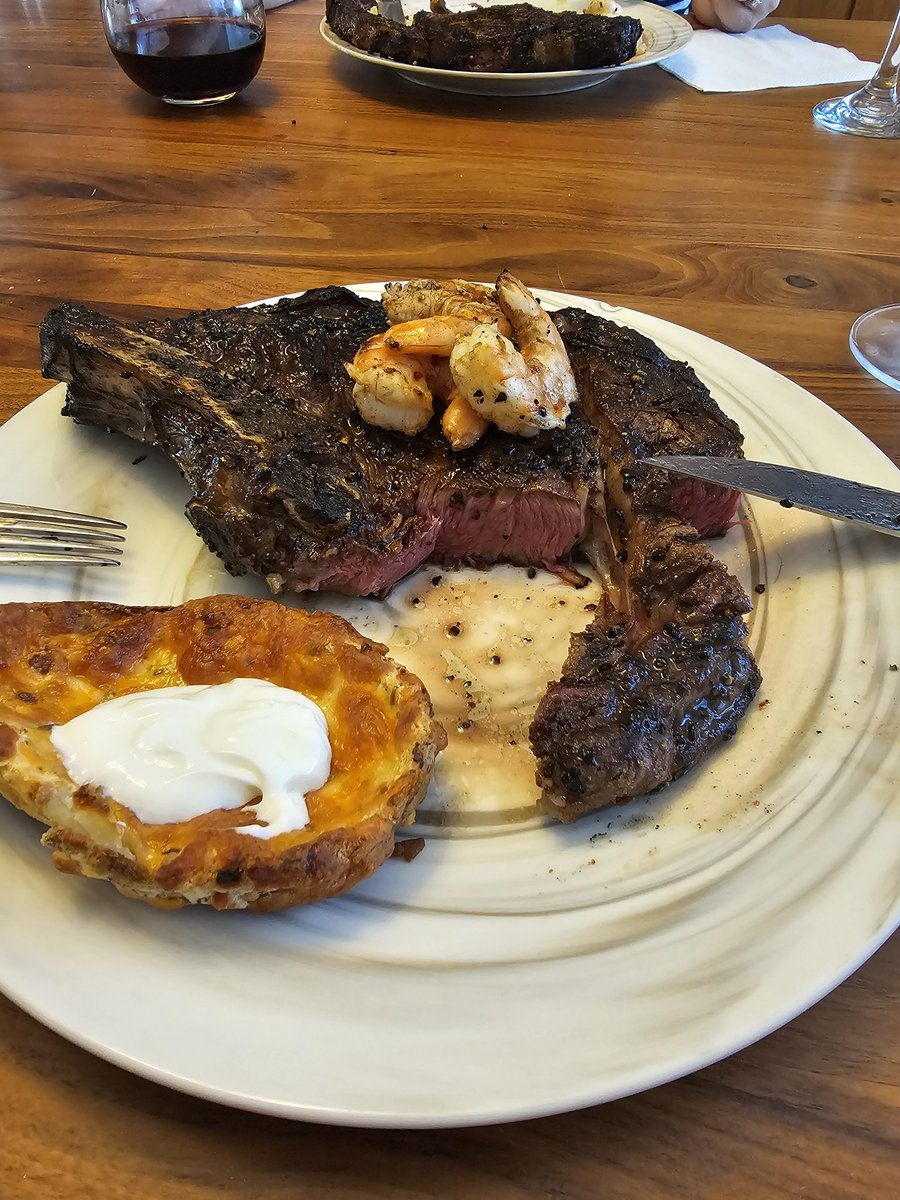 damaaster's tweet image. Kids are sleeping at grandmas!  Stay in date night.  Pre dinner cocktails (negroni &amp;amp; margaraita)...steak, shrimp &amp;amp; wine!