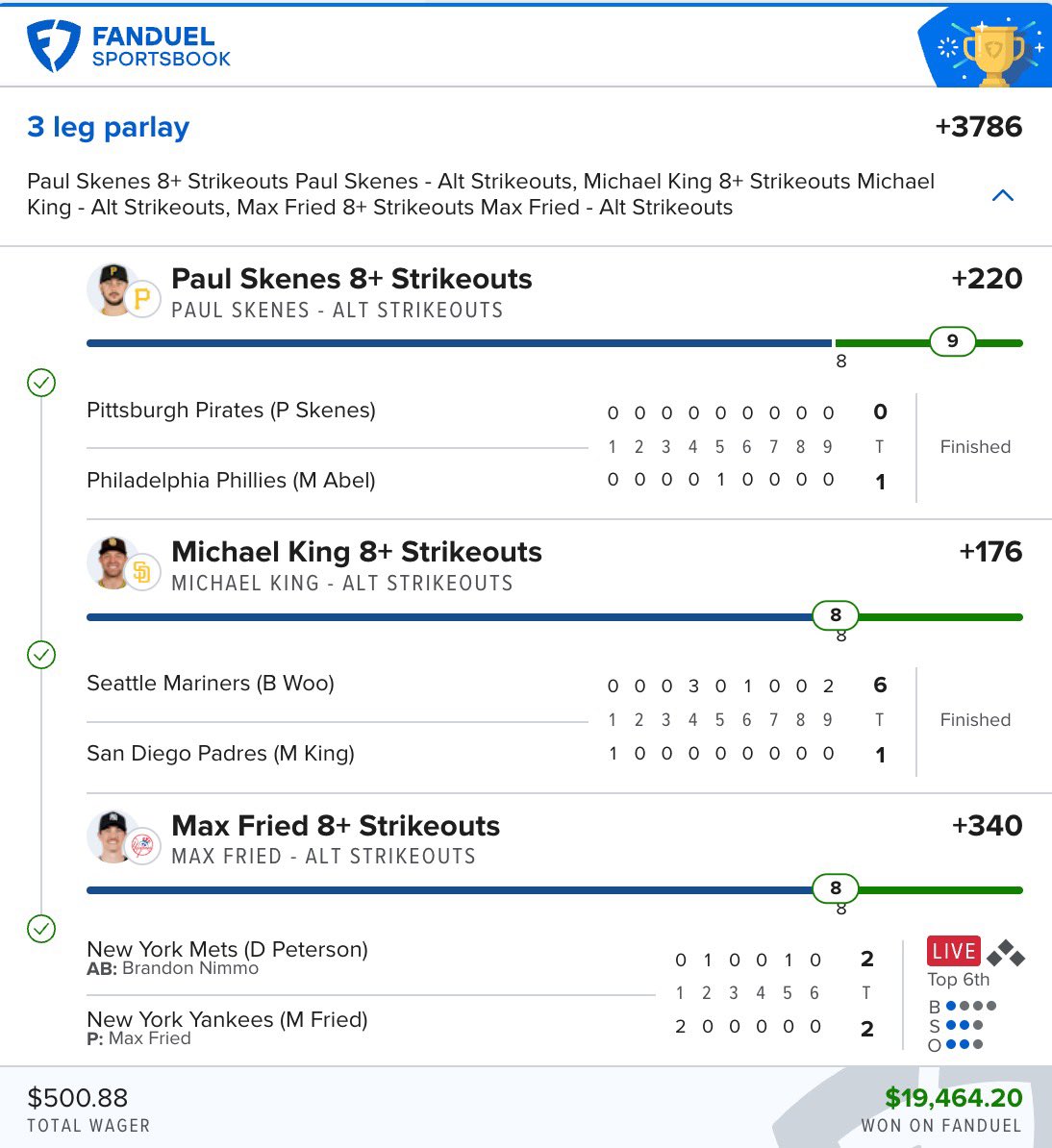 19K STRIKEOUT LAY BAAAANG

I promised yall $100 to 5 people who Like/RT 

50% off the week 👇

dubclub.win/r/p/pri-pdnr5/…