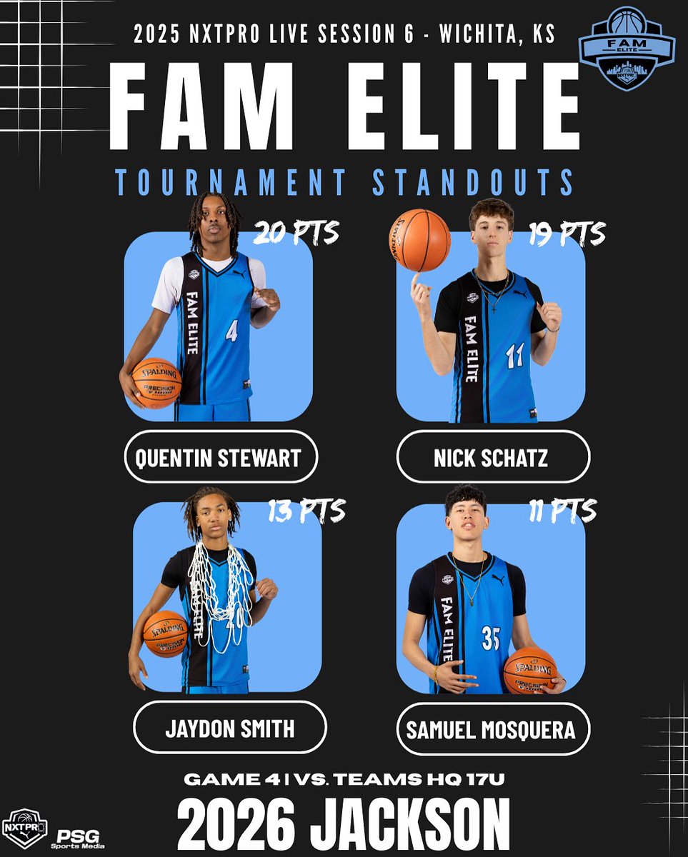Houston FAM Elite (@famelitembb) on Twitter photo FAM Elite 2026 Jackson <a href="/PRO16League/">PRO16/NXTPRO League</a> Game 4 Recap in Wichita, Kansas!
<a href="/NxtProHoops/">NXTPRO Hoops</a>
<a href="/MattReynolds___/">Matt Reynolds</a>
<a href="/EthanPiechota/">Ethan Piechota</a>
<a href="/Louisiana_Hoops/">Clifton Dixon</a>
<a href="/TreySterner5345/">Trey Sterner</a>
<a href="/WillHarperHoops/">Will Harper</a>
<a href="/NBA_Jeremy1/">AJ</a>
<a href="/TexasHoopsGASO/">TexasHoops/GASO 🔗</a>
<a href="/coachjjckson/">Justin Jackson</a> FAM Elite 2026 Jackson <a href="/PRO16League/">PRO16/NXTPRO League</a> Game 4 Recap in Wichita, Kansas!
<a href="/NxtProHoops/">NXTPRO Hoops</a>
<a href="/MattReynolds___/">Matt Reynolds</a>
<a href="/EthanPiechota/">Ethan Piechota</a>
<a href="/Louisiana_Hoops/">Clifton Dixon</a>
<a href="/TreySterner5345/">Trey Sterner</a>
<a href="/WillHarperHoops/">Will Harper</a>
<a href="/NBA_Jeremy1/">AJ</a>
<a href="/TexasHoopsGASO/">TexasHoops/GASO 🔗</a>
<a href="/coachjjckson/">Justin Jackson</a>