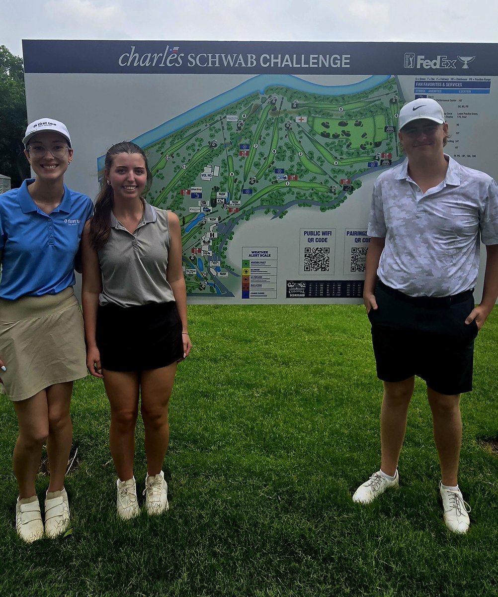 TCHS Golf team representing at the Charles Schwab Junior Invitational at Colonial today. Zimri played and Jordyn and Deacon were caddies. <a href="/KISDAthletics/">Keller ISD Athletics</a> <a href="/TCHS_Booster/">TCHS ABC</a> <a href="/TimberCreek_HS/">Timber Creek High School</a> <a href="/TCHS_WAthletics/">TC Women’s Athletics</a>