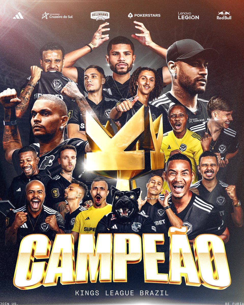 SOMOS CAMPEÕES DA 1ª EDIÇÃO DA KINGS LEAGUE BRASIL! 🏆🇧🇷

Garra, vontade, superação e união.

#FURIAFC EM #DIADEFURIA