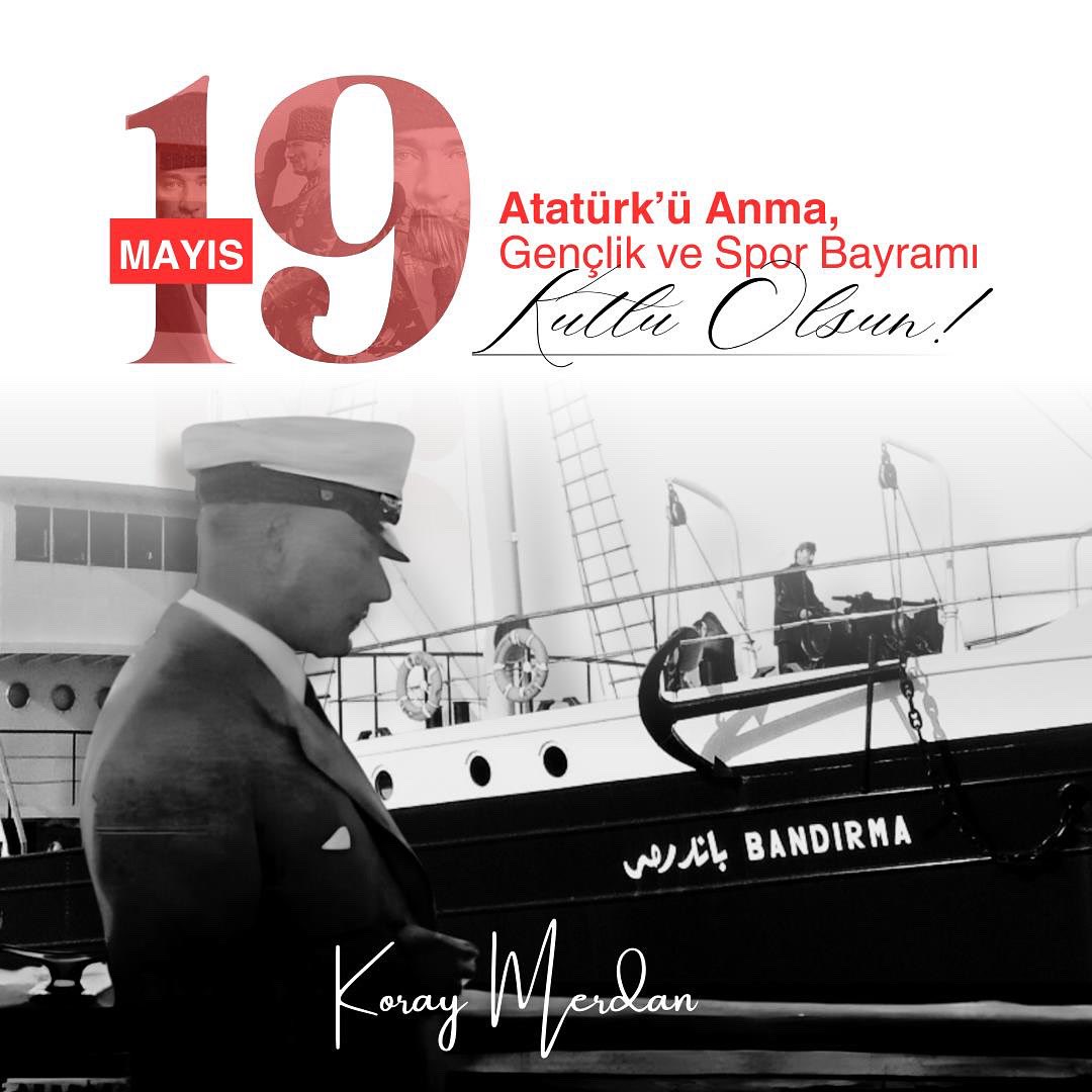KorayMerdan's tweet photo. Varlığına ve geleceğine sahip çıkan tüm Türk gençliğinin, 19 Mayıs Atatürk'ü Anma Gençlik ve Spor Bayramı Kutlu olsun.🇹🇷

Gazi Mustafa Kemal Atatürk ve silah arkadaşları başta olmak üzere Kurtuluş Savaşı’mızın bütün kahramanlarını saygı ve rahmetle anıyorum.

#19Mayıs https://t.co/IKSISOfG2P