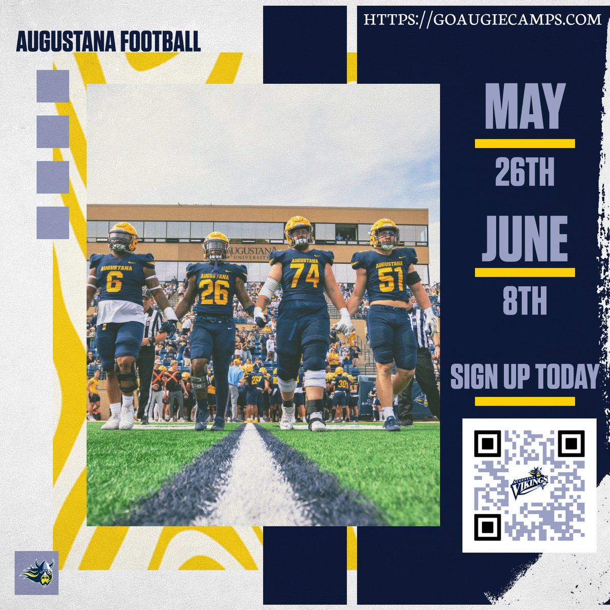 Kelly Scholten (@coachscholten) on Twitter photo ๐จ One week until the first <a href="/AugieFB/">Augustana Football</a> ๐ camp of the summer! Don't miss out on the opportunity to learn & compete. Still time to get registered. โ๏ธ
goaugiecamps.com ๐จ One week until the first <a href="/AugieFB/">Augustana Football</a> ๐ camp of the summer! Don't miss out on the opportunity to learn & compete. Still time to get registered. โ๏ธ
goaugiecamps.com