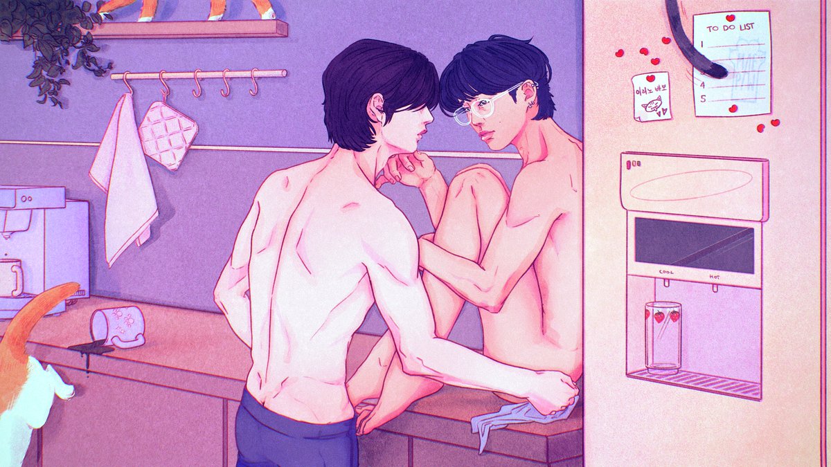 lxxsaemi's tweet photo. chaotic morning routine with furry overlords https://t.co/7La9vTmwNT