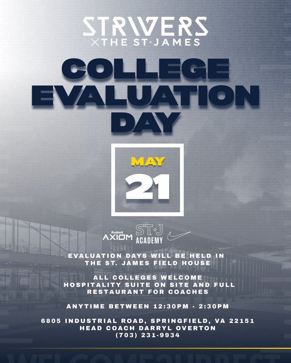 One more College Evaluation Day‼️ You know where we are. ST🔷J  See you on Wednesday 💥