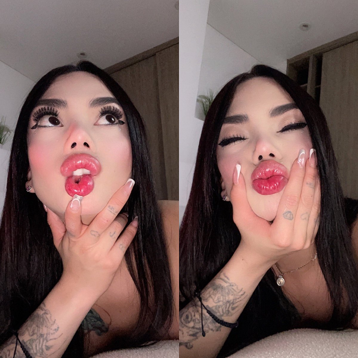 Y si me llenas la carita de leche?🙈🔥😈