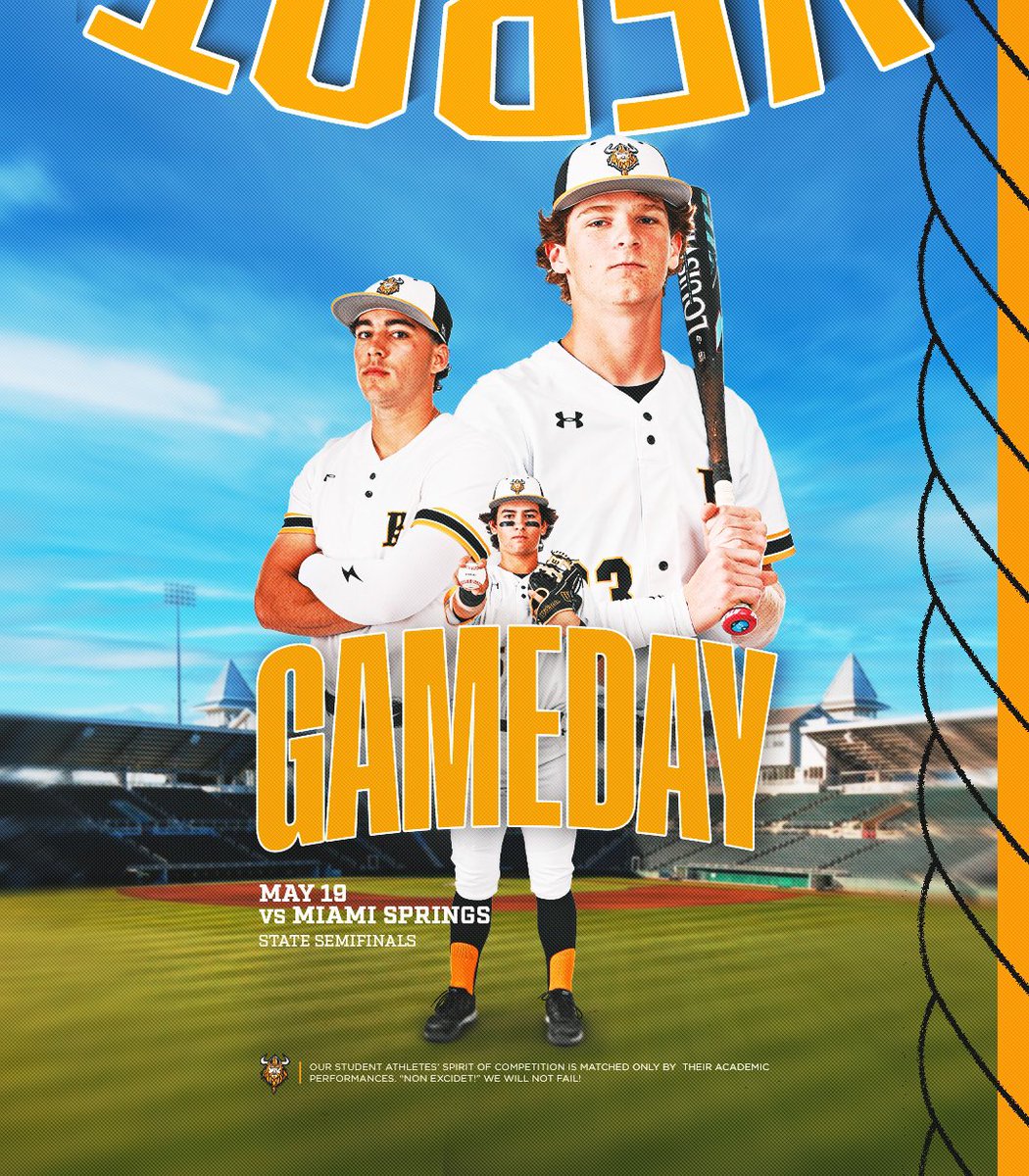 VerotAthletics.org (@verotathletics) on Twitter photo It’s go time!
FHSAA 3A State Baseball Semifinals!
#3 Miami Springs (26-3)
#2 Bishop Verot (32-2)
May 19 | 1:00pm | Hammond Stadium
#IJDH #SunriseDrive #NonExcidet #VerotBoys
<a href="/VerotBaseball/">Bishop Verot Baseball</a> It’s go time!
FHSAA 3A State Baseball Semifinals!
#3 Miami Springs (26-3)
#2 Bishop Verot (32-2)
May 19 | 1:00pm | Hammond Stadium
#IJDH #SunriseDrive #NonExcidet #VerotBoys
<a href="/VerotBaseball/">Bishop Verot Baseball</a>