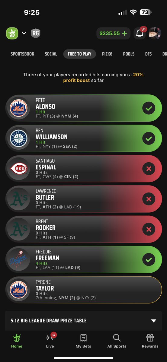 TheStock's tweet photo. @DKSportsbook YOU need to stop putting bench players as the 7th pick for #bigleaguedraw !  You are cheating us out of the big prize since they never play. #scam https://t.co/VxUeP38RwF