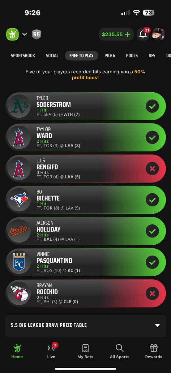 TheStock's tweet photo. @DKSportsbook YOU need to stop putting bench players as the 7th pick for #bigleaguedraw !  You are cheating us out of the big prize since they never play. #scam https://t.co/VxUeP38RwF
