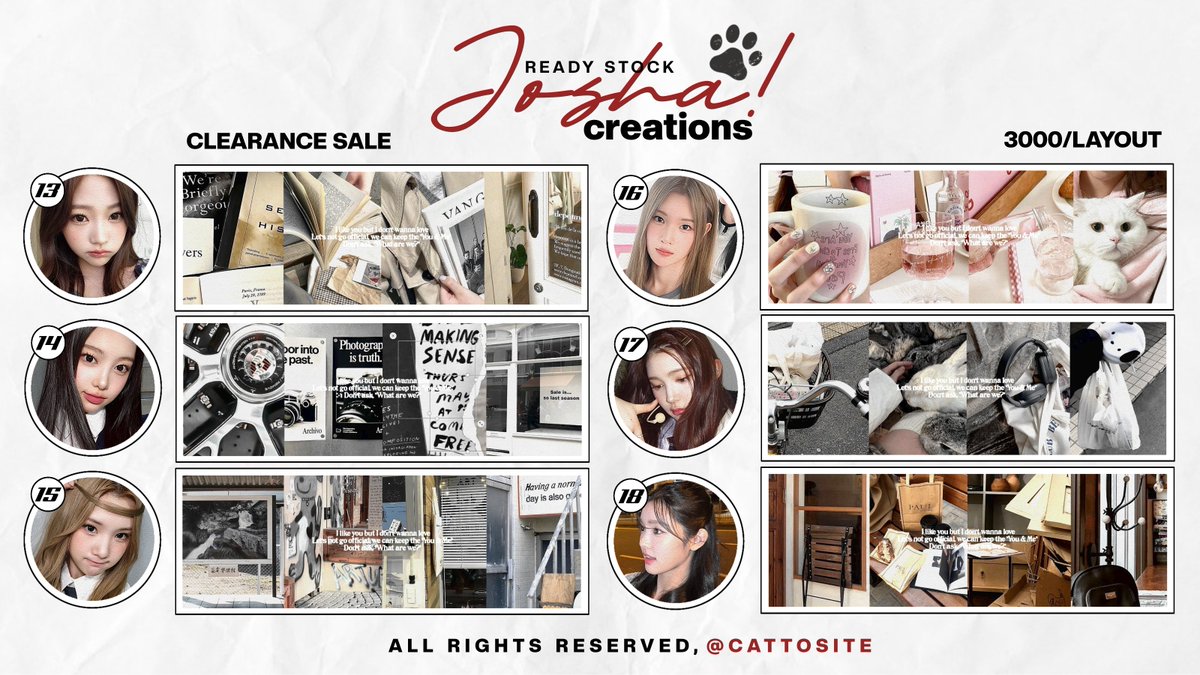 cattosite's tweet photo. Help repost! Terima kasih banyak <3 

Halo teman-timun, aku bawa 77 clearance sale layout gg bg harganya 3k/layout atau 5k/2layout (scroll ke bawah yaa), ava PNG ONLY (NO RETEXT), payment all ewallet qris! 💗🍀

Not available for sponsorship.

#zonauang #zonaba #zonabu https://t.co/hmSywEEfdv