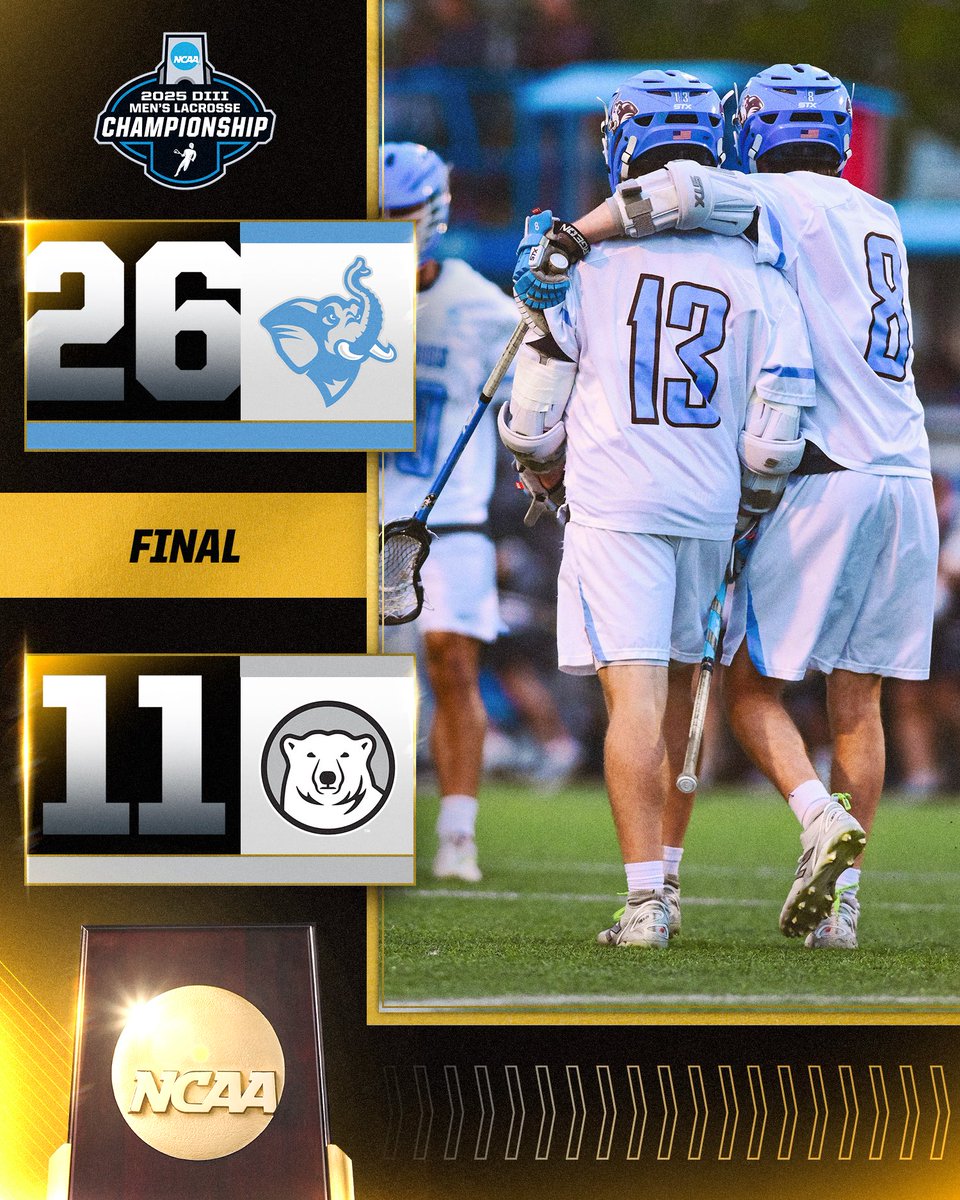 NCAA Division III (@ncaadiii) on Twitter photo JUMBOS ADVANCEβ‘οΈ
<a href="/TuftsJumbos/">Tufts Jumbos</a> dominate the Bowdoin Bears 26-11 to head to the National Championship game for the third consecutive year!!
#WhyD3 | #D3lax JUMBOS ADVANCEβ‘οΈ
<a href="/TuftsJumbos/">Tufts Jumbos</a> dominate the Bowdoin Bears 26-11 to head to the National Championship game for the third consecutive year!!
#WhyD3 | #D3lax