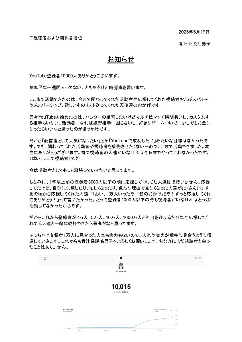 aoz_dansi's tweet image. 【感謝】