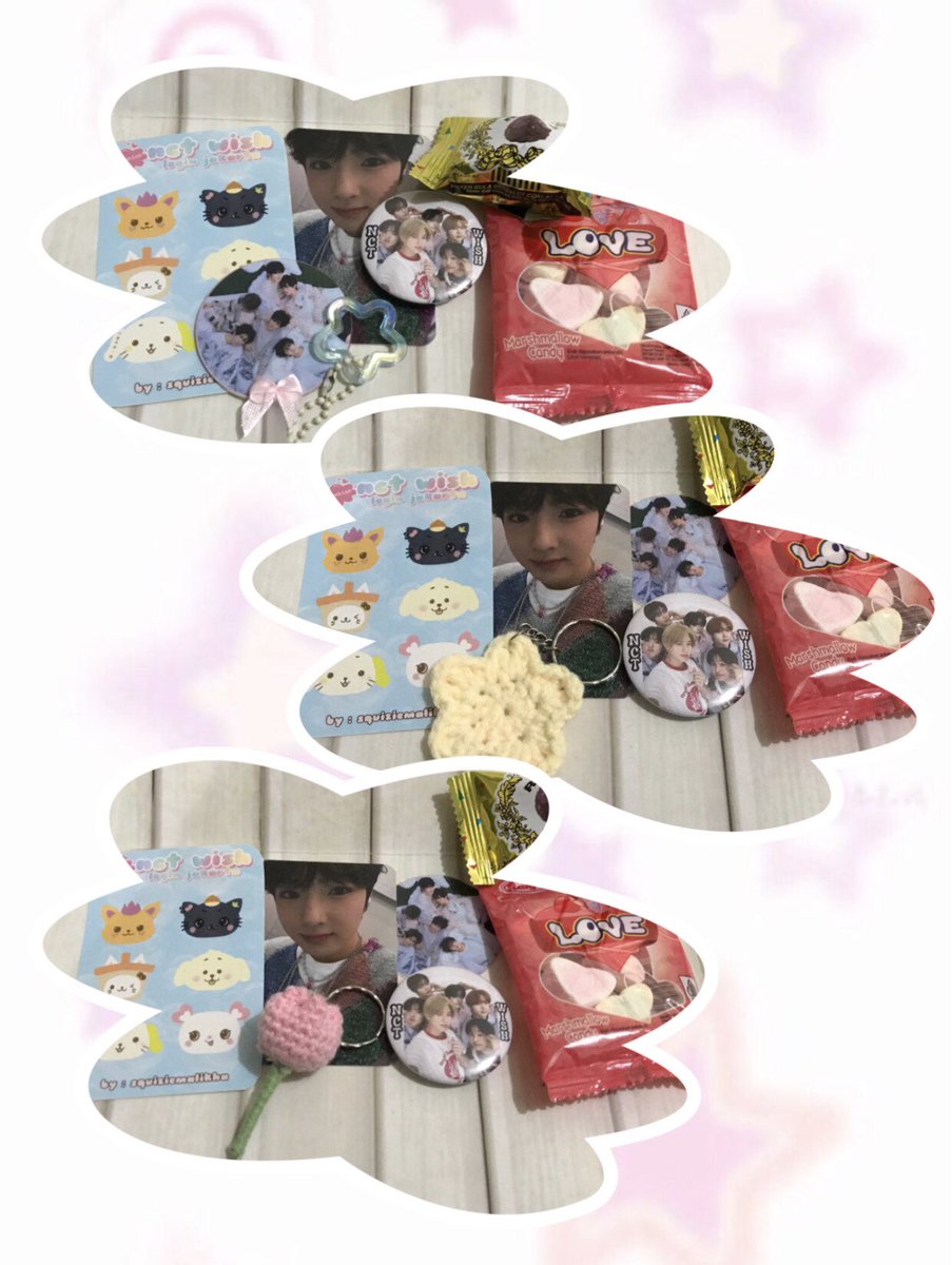 ⊹₊ ⋆ NCT WISH Jakarta Online Freebies ₊˚⊹ ᰔ
hai.. adakah yg mau ?

 ⭑CO on 25.5 by shopee
⭑ set 6.5k (no refund)
⭑ choose : 
    💕mini uchiwa set or 
    💕star crochet set or 
    💕tulip crochet set
⭑ 1 akun 1x co ya (biar pada kebagian)

like &amp; rt this tweet 💕