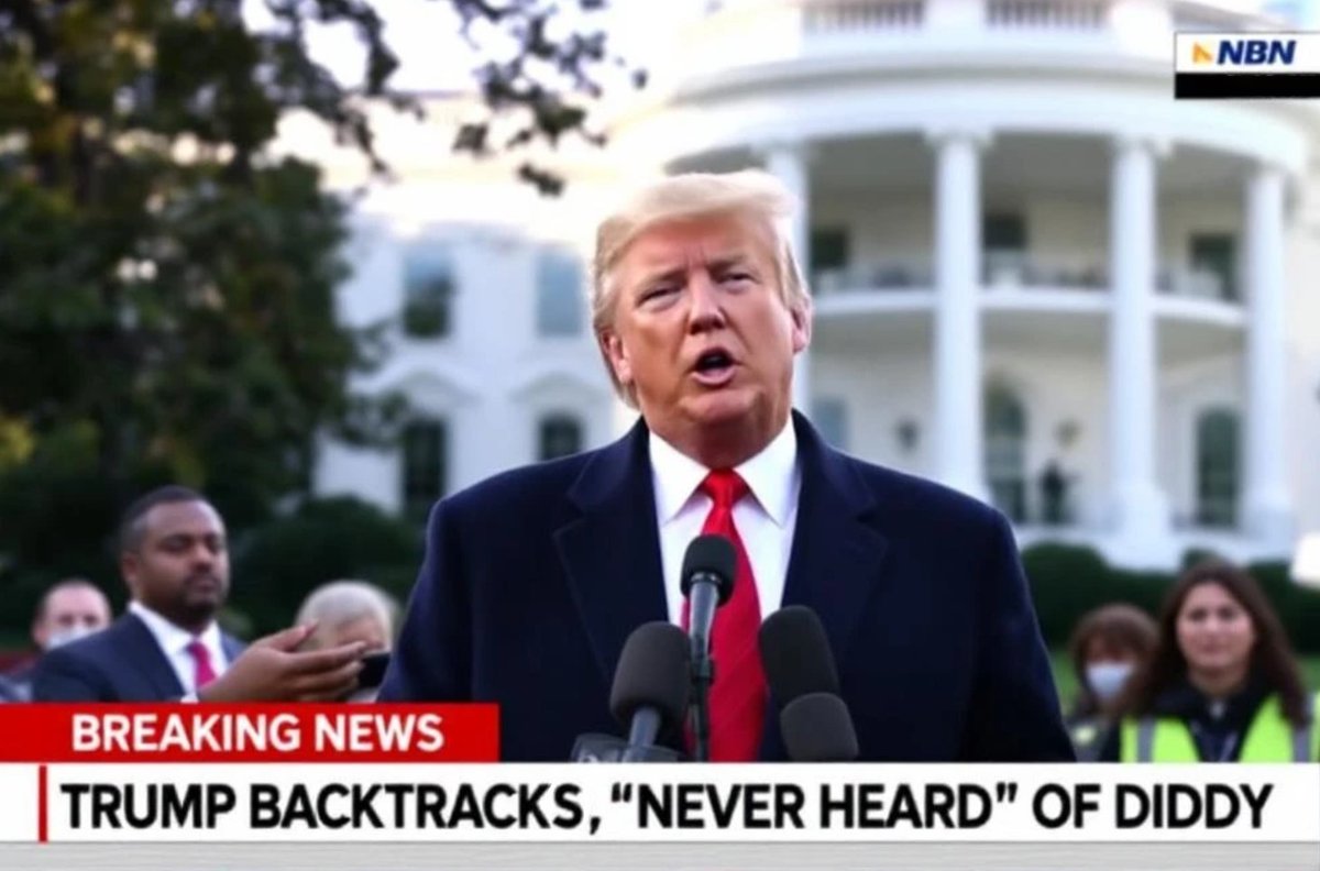 NBNBreakingNews's tweet photo. 🚨BREAKING NEWS:

Trump backtracks from previous "good guy" and pardon comments, says "never heard" of Diddy

#Diddy #DiddyFreakoffs #DiddyFreak #DiddyTrial #Trump #TrumpPardon #TrumpPardons #BidenCancer #TrumpTariffs #Musk #Elon #Pardon #Biden #PDiddy https://t.co/Hc6GemidcC