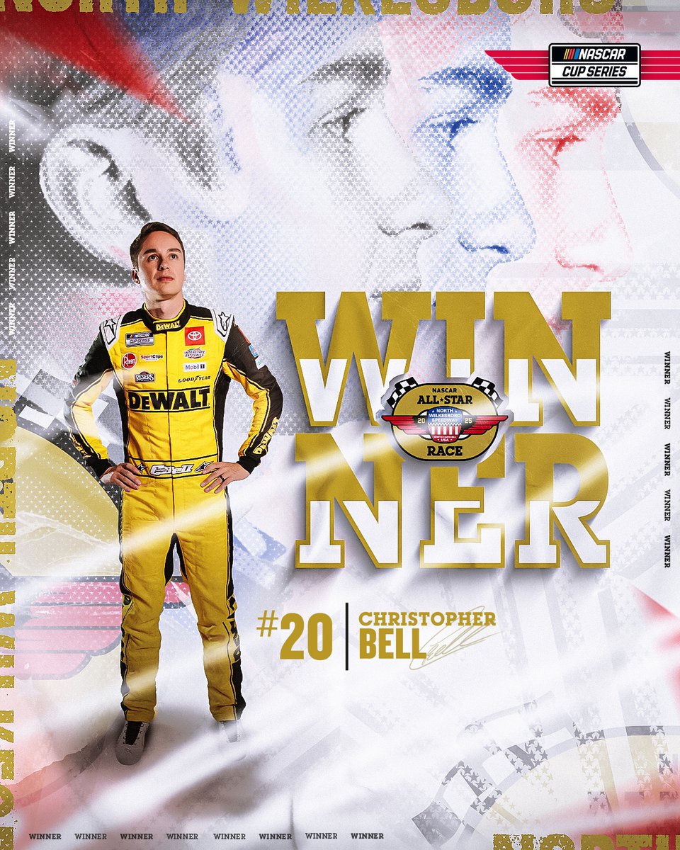 NASCAR's tweet image. SHOW HIM THE MONEY, BABY! 💰💰💰

@CBellRacing charges to the front to win the #AllStarRace and $1,000,000!