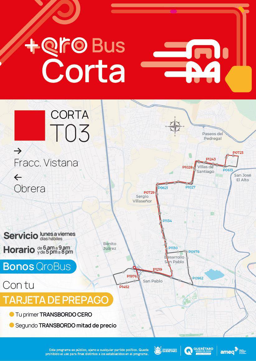 AMEQueretaro's tweet photo. Usuarias y usuarios del Qrobús: recuerden que mañana entran en funcionamiento las nuevas rutas cortas.

Consulta aquí la que más te convenga y no olvides que son de uso exclusivo con tu tarjeta prepago https://t.co/UuLpd4Ts13