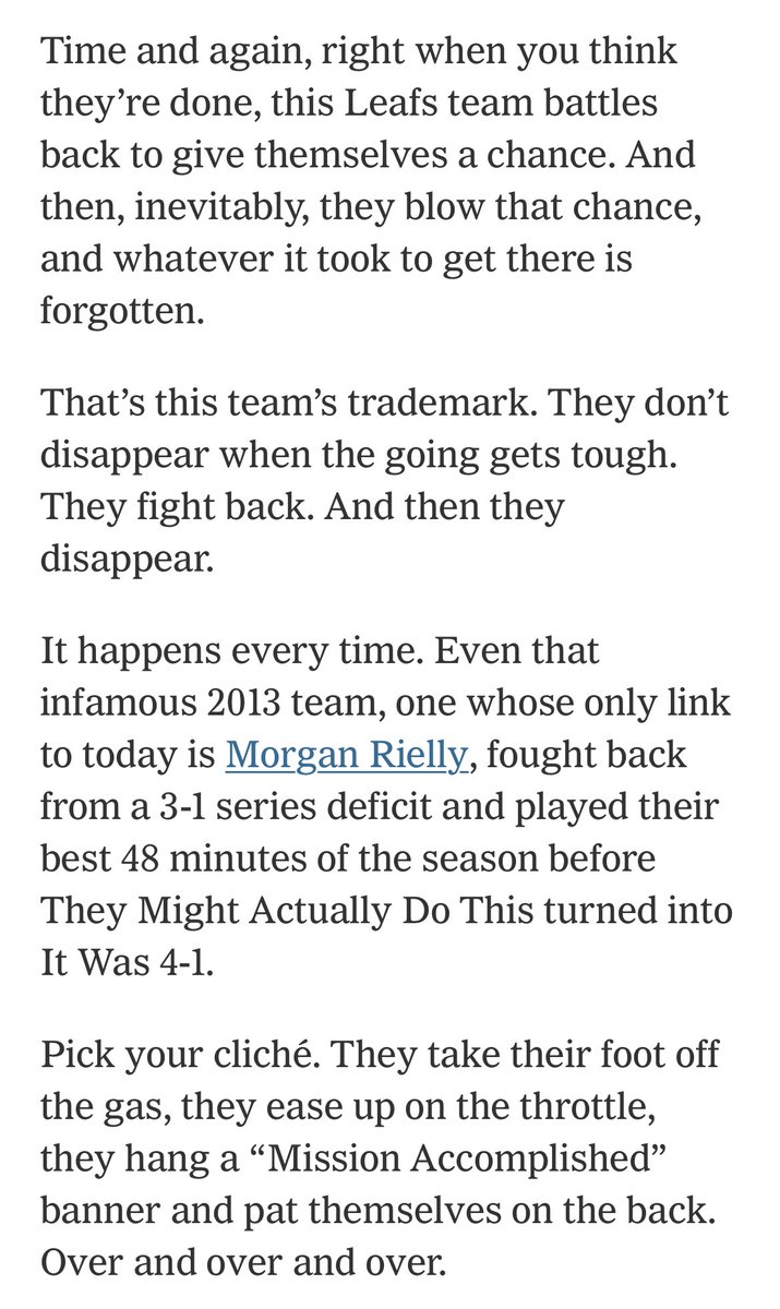 Wrote this last year before that Game 7 loss. It played out pretty much perfectly at the end of this series. Give them credit, this team knows how to stick to a bit.
