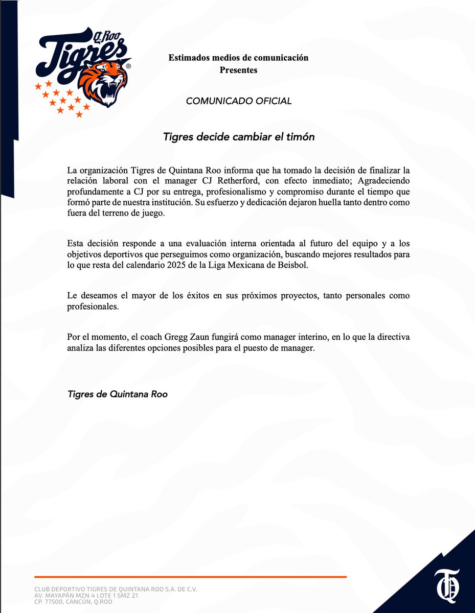 Tigres de Quintana Roo 🐯 tweet media