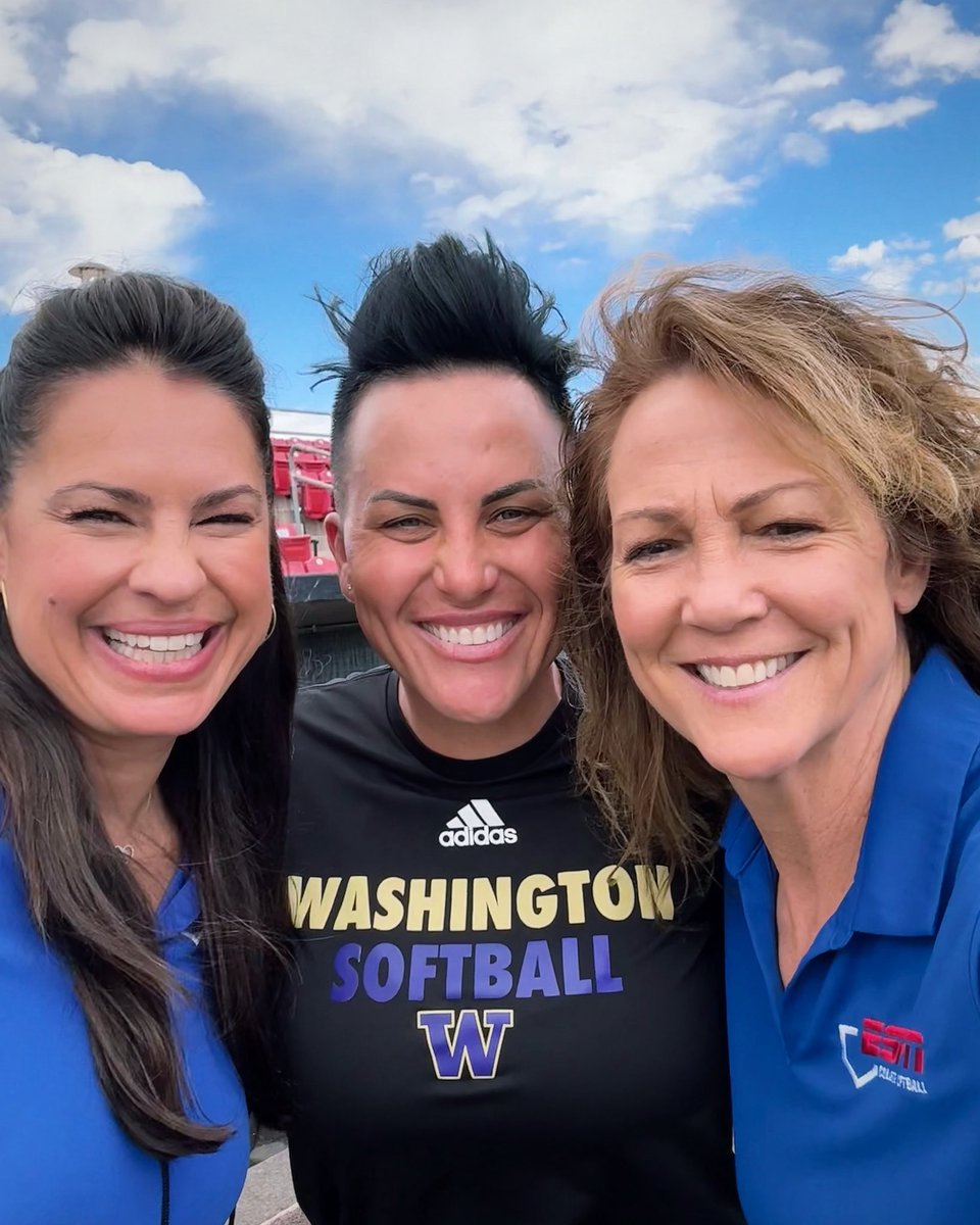 Thank you for the hug <a href="/jessmendoza/">Jessica Mendoza</a> &amp; <a href="/MicheleSmith32/">Michele Smith OLY</a> 🥰

I have a tremendous amount of respect for each of you— not just as professionals in all areas, but especially as people. Thank you for being unreal representations of the sport of Softball. 

Lots of love for you both.