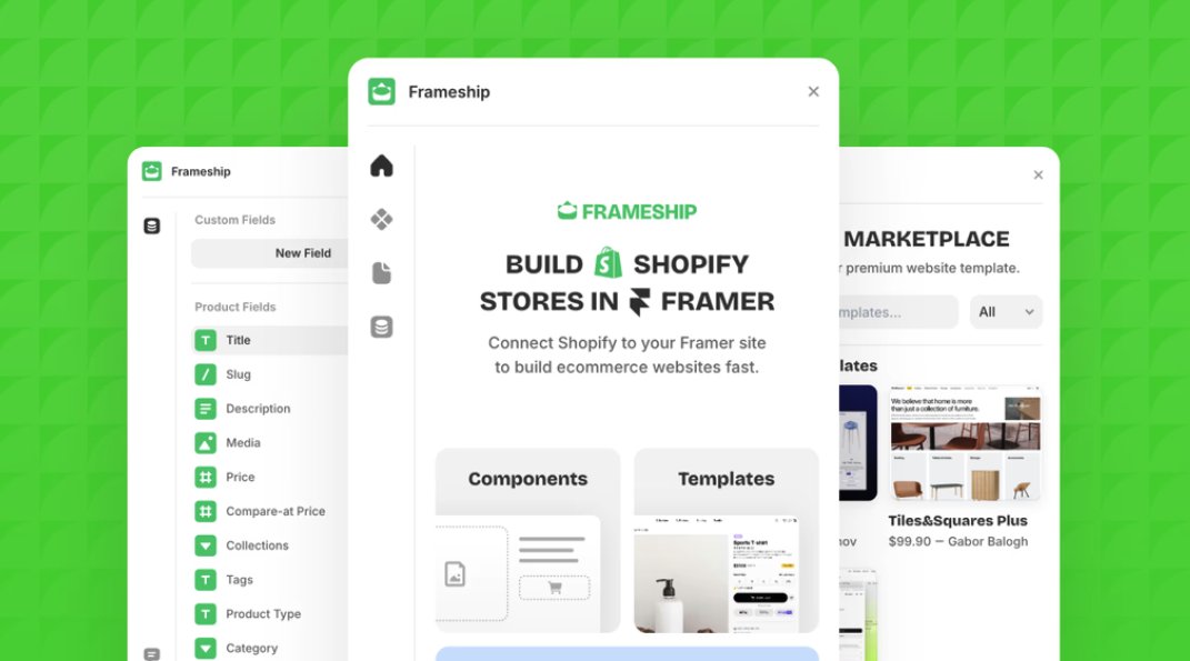🛠️ Frameship update for @Framer ecomm builders!

New:
- Out-of-stock toggle for digital products
- Smoother project setup flow
- "Featured" template section
- Required custom fields
- Redesigned Help Center
 Fixed: No more adding out-of-stock items to cart!

Open plugin to play💥
