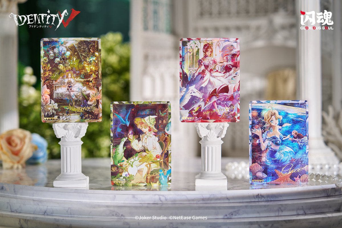 GloriousSoulJP's tweet image. 📢商品プレビュー📢
～#幻想の夢（SE）（4 種）～

童話にある魔法のドレスで
愛を追い求めて
不可思議な世界へ——

『#時の軌跡』シリーズコレクションカード
第一弾プレミアム版、6月6日より正式発売✨
カードの実物写真を公開！

#GloriousSoul
#第五人格
#IdentityV
