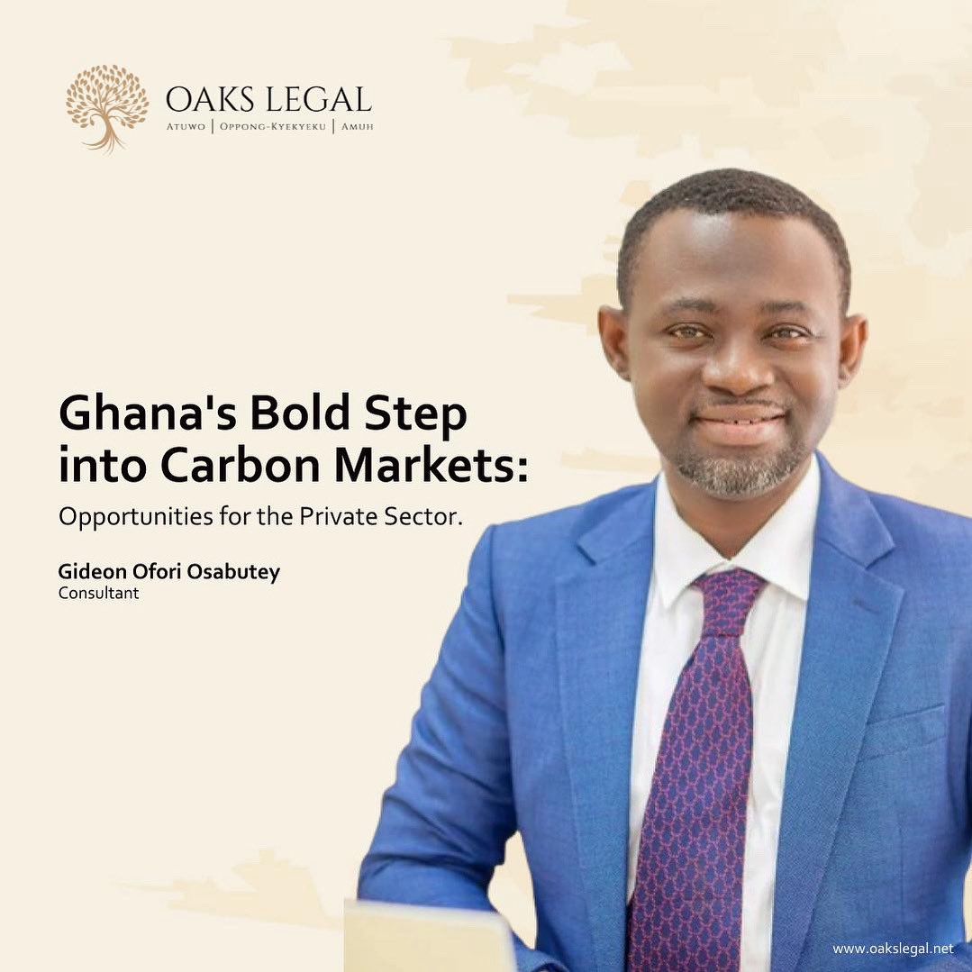 OaksLegal's tweet photo. Join us as Gideon Ofori Osabutey analyses Ghana’s EPA Act 2025: Carbon Credits and Climate Regulation Implications. Read more: https://t.co/mNHHTLogka

#OAKSLegal #GhanaBusiness #LawAndJustice #Ghana #CarbonMarkets #ClimateLaw #Sustainability https://t.co/18VbkX5E2F
