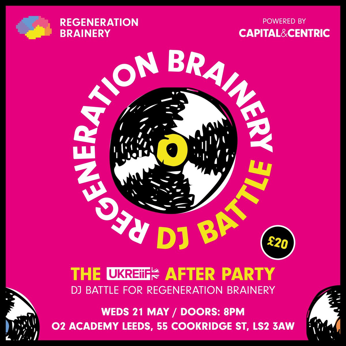 You’ll kick yourself if you head to @UKREiif &amp; miss Weds night @O2academyleeds. The @RegenerationBrainery DJ Battle will be iconic: Andy Burnham vs Tracy Brabin; Kim McGuiness vs Oliver Coppard; &amp; Clare Ward vs David Skaith. Don’t miss. Tickets at ticketmaster.co.uk/event/3E00626D…