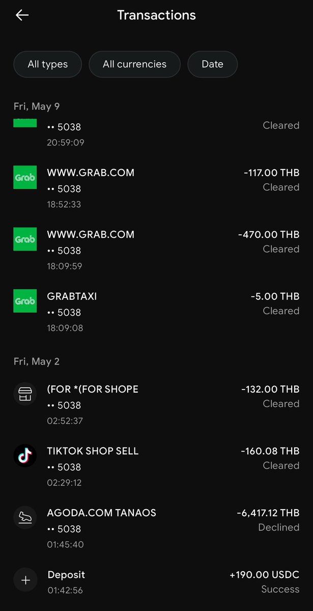 ทดลองใช้งาน บัตร Visa ของ RedotPay 

Grab ✅
TiktokShop ✅
Shopee ✅
Agoda ❌

ใครยังไม่ทดลองใช้ ลองได้ที่ : url.hk/i/en/t1bim
เห็นว่า ระดมทุนได้เยอะ อาจจะมีแอร์ดรอป 
มีส่วนลดค่าสมัคร 5$ ด้วย 💕
เติมด้วย USDC มี Vouchers อีก 

เหมาะสำหรับคนอยากลองใช้งาน สายคลิปโตที่ขี้เกียจ