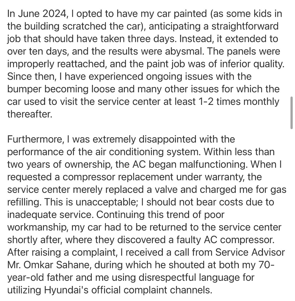 volklub's tweet image. An unhappy customer from Hyundai looking for a refund for his Hyundai Alcazar as he has shared his ordeal with us.

In India, we need better laws for consumer protection because almost all brands are ignorant towards the after sales part once the purchase is made. 

Customer:…