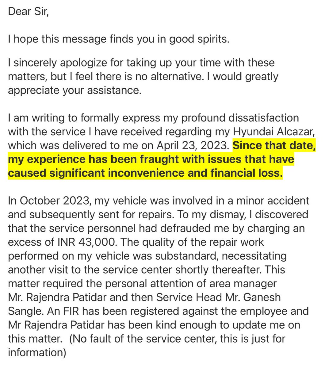 volklub's tweet image. An unhappy customer from Hyundai looking for a refund for his Hyundai Alcazar as he has shared his ordeal with us.

In India, we need better laws for consumer protection because almost all brands are ignorant towards the after sales part once the purchase is made. 

Customer:…