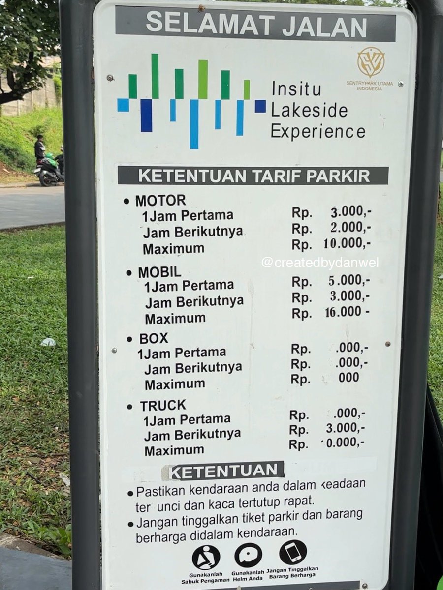 createdbydanwel's tweet photo. Kata petugasnya, buka 24 jam loh 💪 Tarif maksimal motor 10K dan mobil 16K 👏 https://t.co/UlUFIygBwu