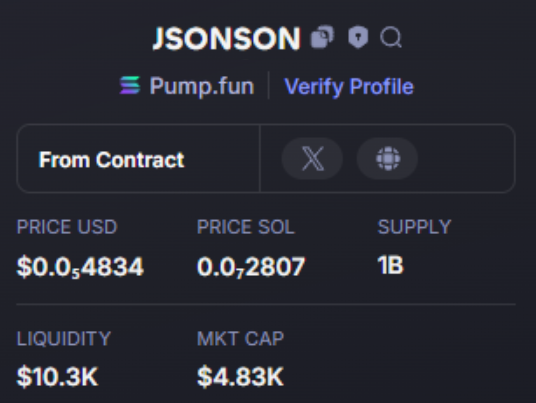jadeBpetrie's tweet photo. Done: 68X
$Jsonson #Jsonson
Call: 4K - 273K
CA - 7JJZqefmRf2nrRSGE5DR8JZ8D9L8oiVXzXz4Mykipump
TG: https://t.co/JGXNk4MZju https://t.co/6oxlRv2v8b