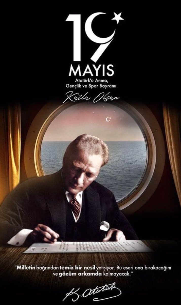 Ulu Önder Atatürk o gün “ 1919 Mayıs’ının 19’unda Samsun’a çıktım” dedi kısaca ama mücadele çok uzundu. Senin izinde  bize bıraktığın mirası korumak için ebediyete kadar mücadele edeceğiz. #19Mayıs milletin bağımsızlığının adıdır.
#19mayisataturkuanmagenclikvesporbayrami