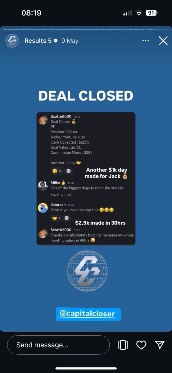 Jackscottie_'s tweet photo. When you work hard, dedicate and stay motivated you seem to get lucky ?

19years old remote closing just hit 11k on Sunday evening (18th may) from taking warm inbound sales calls

Pacing to 20k ….

#highticketsales 
#sales https://t.co/N8a4F3S0IZ
