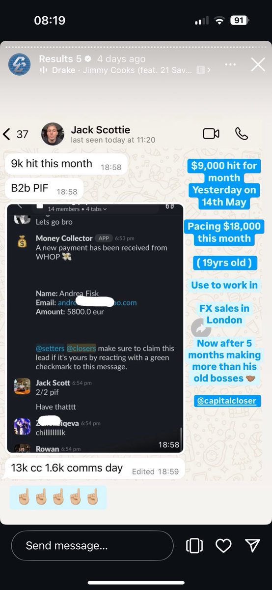 Jackscottie_'s tweet photo. When you work hard, dedicate and stay motivated you seem to get lucky ?

19years old remote closing just hit 11k on Sunday evening (18th may) from taking warm inbound sales calls

Pacing to 20k ….

#highticketsales 
#sales https://t.co/N8a4F3S0IZ