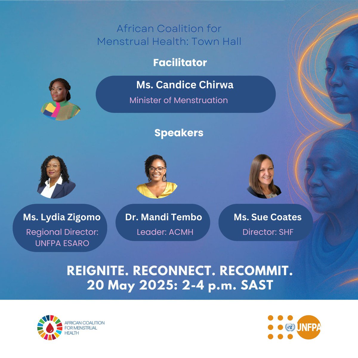 Starting off the week on a Period Positive note! 💁🏾‍♀️ 

I’m looking forward to moderating the African Coalition for Menstrual Health Town Hall tomorrow. 

Join us as we reignite &amp; recommit to building a #PeriodFriendlyWorld 🌍 🩸 

🔗: shorturl.at/4z99u