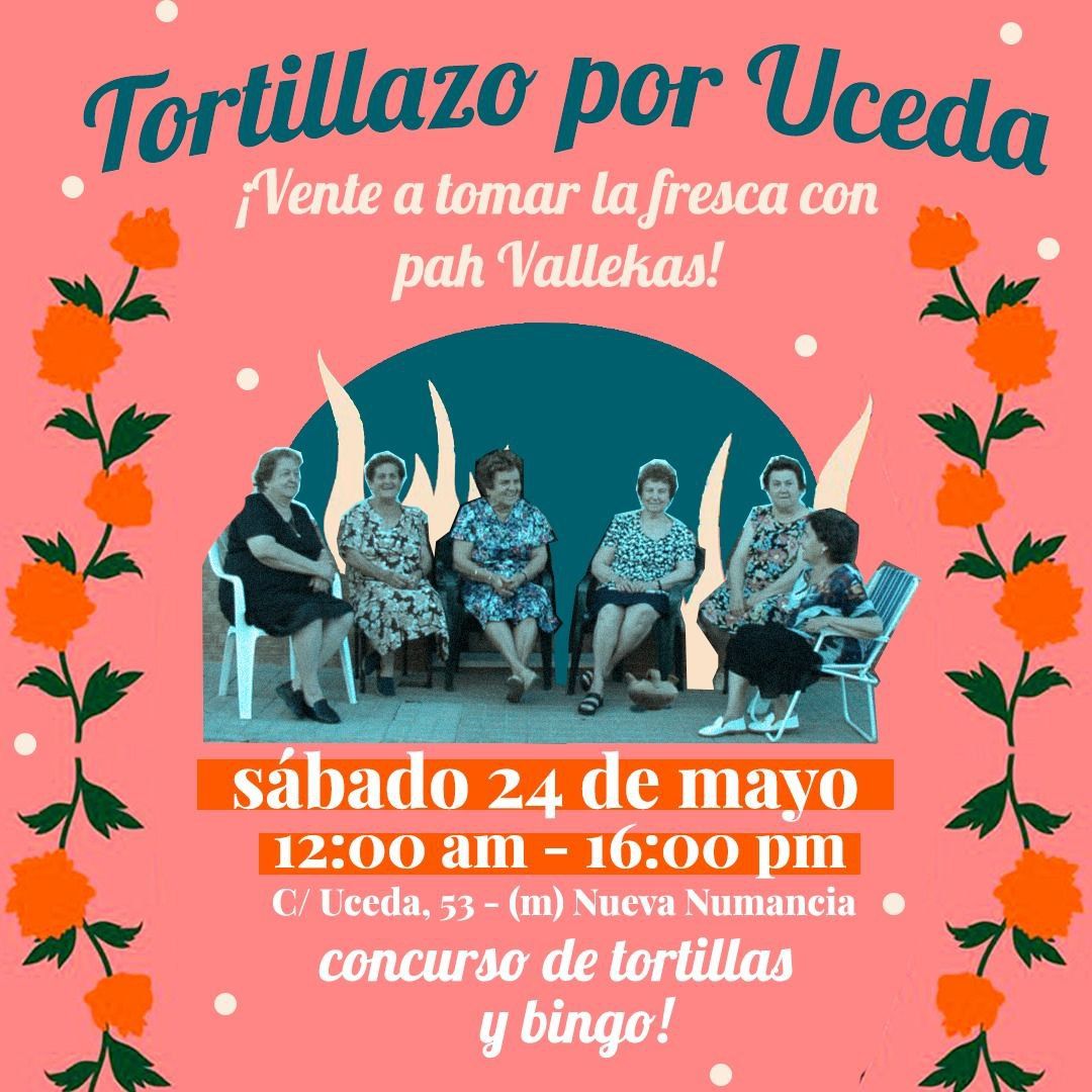 🏠 Este sábado 24 no te pierdas el 

✨✨Tortillazo por Uceda✨✨

En apoyo a nuestro bloque recuperado a Blackstone AKA @AlisedaInmo

Trae tu tortilla, veremos cuál es la mejor!