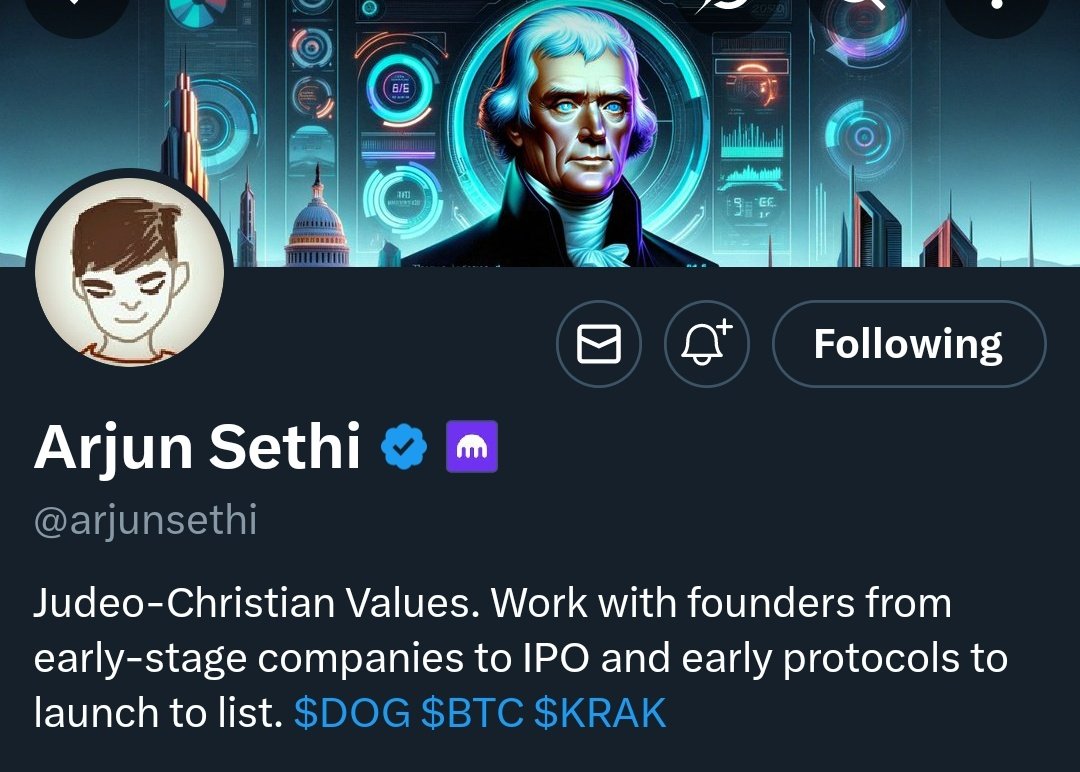 🚨 BREAKING: <a href="/arjunsethi/">Arjun Sethi</a> the CEO of <a href="/krakenfx/">Kraken</a> is; posting $DOG, reposting $DOG, replying $DOG and has added $DOG to his bio!